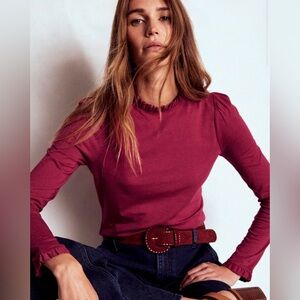 Boden super soft frill detail top